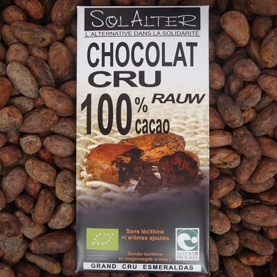 Raw dark chocolate 100% cocoa