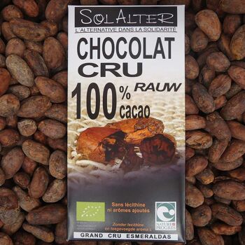 Chocolat noir cru 100% cacao