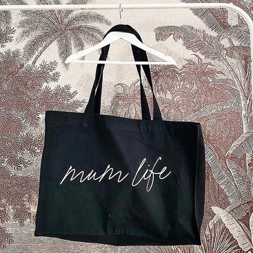 Shopping bag mum life black