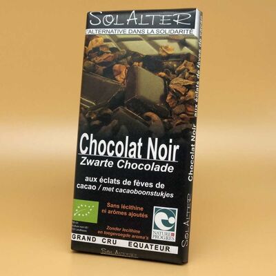 Dunkle Schokolade mit Kakaonibs