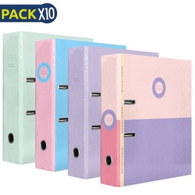 Pack 10 archivadores Palanca A4 Moonflower Pastel