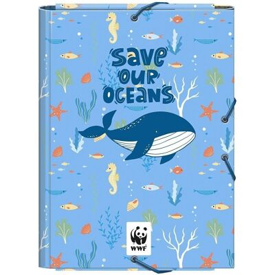 Save our oceans WWF Carpeta Solapas cartón forrado Folio