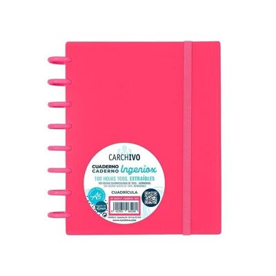 Cuaderno Ingeniox A5 Rojo 100 hojas Cuadrícula