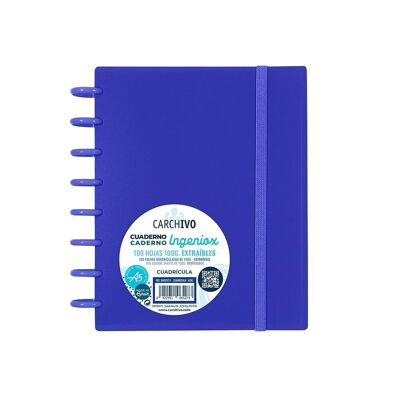 Cuaderno Ingeniox A5 Azul oscuro 100 hojas Cuadrícula