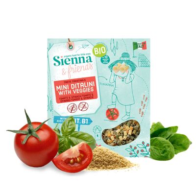 ORGANIC PASTA - MINI DITALINI WITH VEGETABLES - FROM 10 MONTHS - 350G
