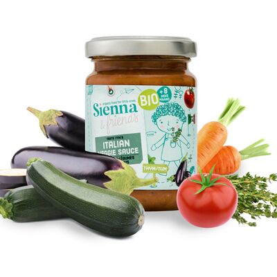 ITALIAN TOMATO AND VEGETABLE SAUCE FOR BABY - 100% NATURAL - NO ADDITIVES - FROM 8 MONTHS - 130G