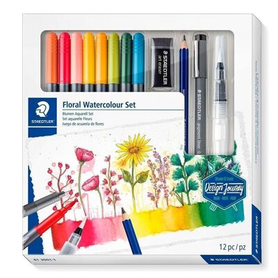 Set dibujo Floral Watercolour Staedtler