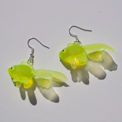 Boucles d'oreilles poisson jaune