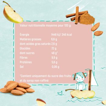 SNACK CRU POUR ENFANTS - 100% BIO - POMME & CANNELLE - SANS SUCRE RAFFINÉ - SANS GLUTEN - DÈS 3ANS - 20G 4