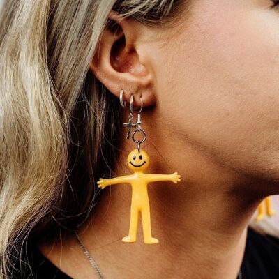 Stretchy Smiley Men Earrings