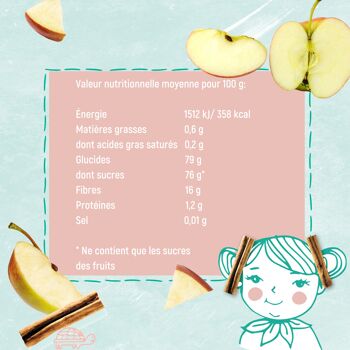 SACHET OF ORGANIC FRUIT CHIPS FOR CHILDREN - APPLE & CINNAMON - NO ADDED SUGAR - VEGAN - FROM 3 YEARS OLD - 15G 5