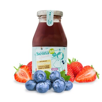ORGANIC SMOOTHIE - BLUEBERRY, STRAWBERRY & VANILLA X6 - NO ADDED SUGAR - NO LACTOSE - FROM 24M - 200ML