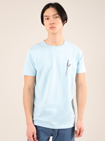 T-shirt lavande pour hommes en bleu clair 2