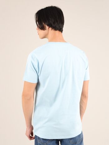 T-shirt lavande pour hommes en bleu clair 3