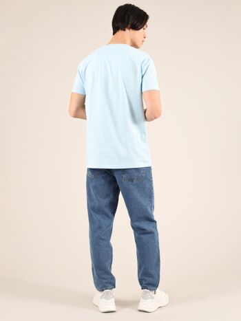 T-shirt lavande pour hommes en bleu clair 6