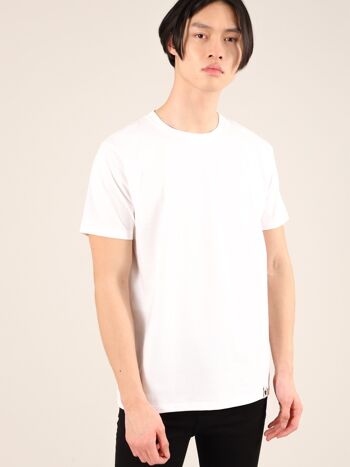 T-shirt bio épais pour hommes en blanc 1