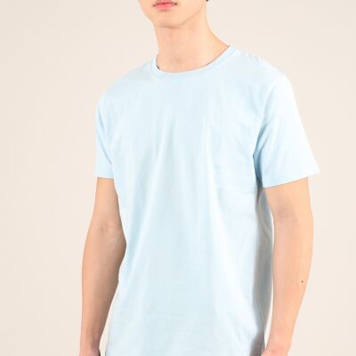 Camiseta orgánica de peso pesado para hombre en azul claro