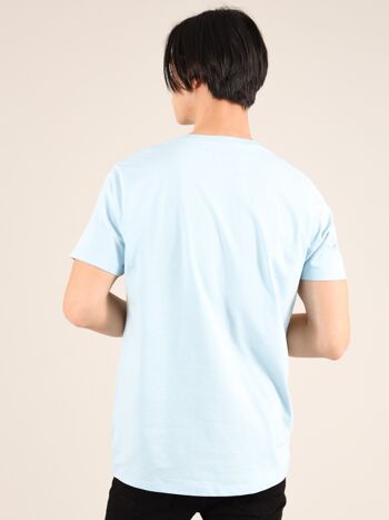 T-shirt bio épais pour hommes en bleu clair 2