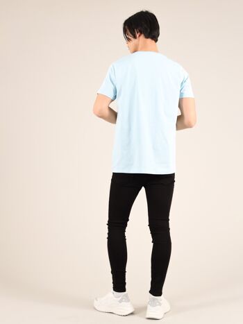 T-shirt bio épais pour hommes en bleu clair 5