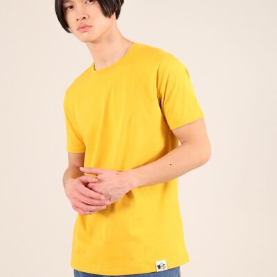 T-shirt bio épais pour hommes en jaune