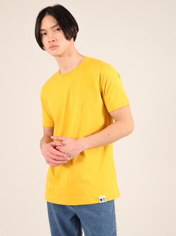 T-shirt bio épais pour hommes en jaune 1