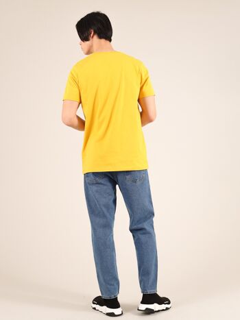 T-shirt bio épais pour hommes en jaune 5