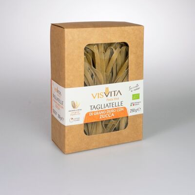 Tagliatelle With Pumpkin 100% Italian Organic Seminitegral Durum Wheat