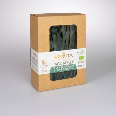 Tagliatelle With Spirulina Algae 100% Italian Organic Semi-integral Durum Wheat