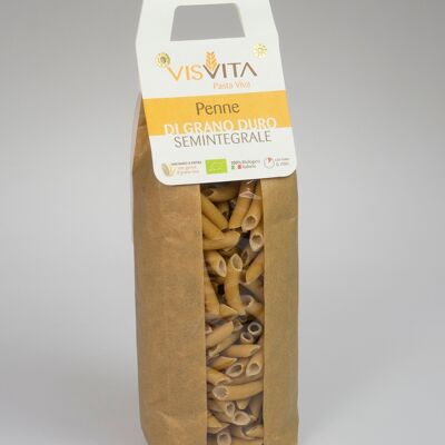 100% Italian Organic Semi-integral Durum Wheat Penne - 500 gr