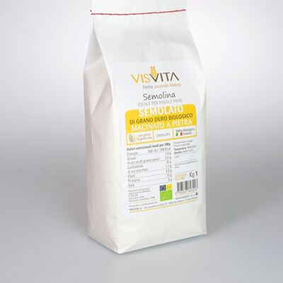 100% Italian Organic Durum Wheat Semolina - 1 kg