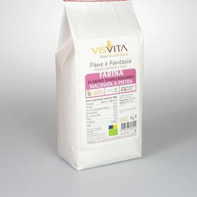 Type 2 Organic Soft Wheat Flour 100% Italian - 1 kg