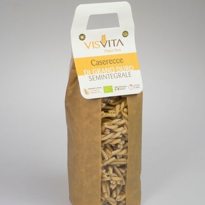 100% Italian Organic Semi-integral Durum Wheat Caserecce - 500 gr