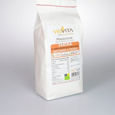 100% Italian Integral Organic Einkorn Spelled Flour - 5 kg