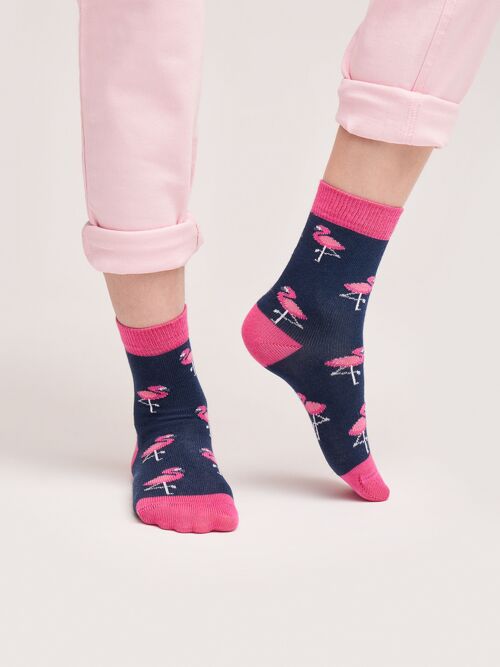 Bio Kindersocken mit Flamingos - Bunte Socken mit Flamingomuster für Kids, Flamingo