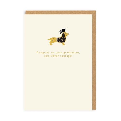 Graduation Clever Sausage Enamel Pin Greeting Card