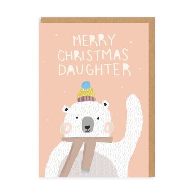 Cartolina d'auguri dell'orso della figlia di Natale