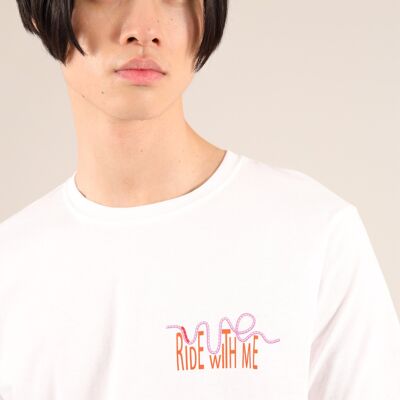 T-shirt Roller Coaster pour hommes en blanc