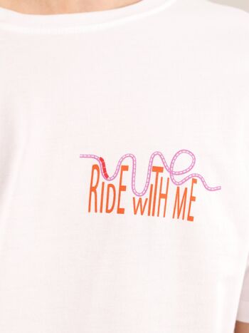 T-shirt Roller Coaster pour hommes en blanc 4