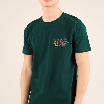 T-shirt Roller Coaster pour hommes en vert