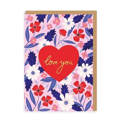 Love You - floral Greeting Card
