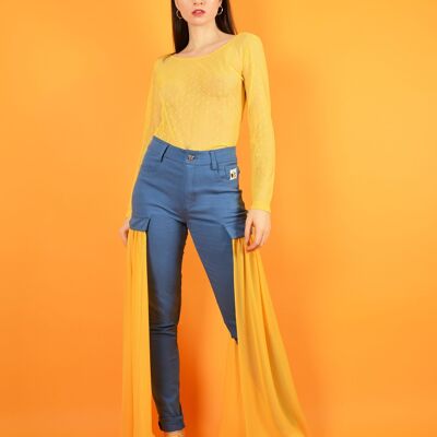 Wildflower Nachhaltige Skinny Jeans mit orangefarbenem Detail