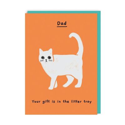 Vatertagskarte „Ihr Geschenk liegt in der Katzentoilette“ (8680)
