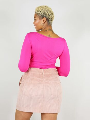 Blouse durable à dos torsadé en rose 6