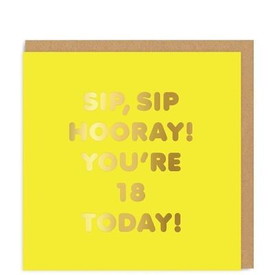 Age 18 Today Sip, Sip Greeting Card