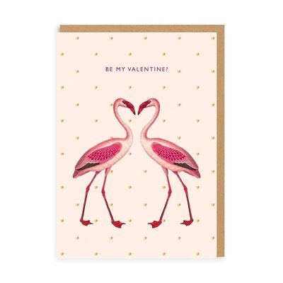 Seien Sie meine Valentins-Flamingo-Grußkarte