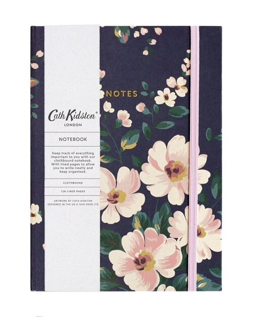 Cath Kidston Autumn Navy Floral A5 Clothbound Notebook