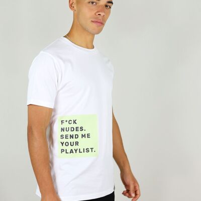 T-shirt bio pour hommes F*ck Nudes en blanc