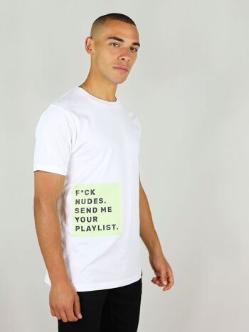 T-shirt bio pour hommes F*ck Nudes en blanc 1