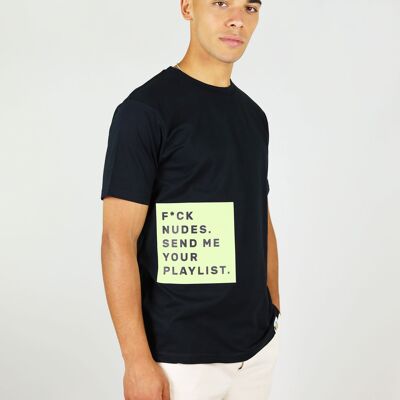 Camiseta orgánica negra de hombre F * ck Nudes