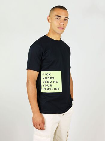 T-shirt bio pour hommes F*ck Nudes en noir 1